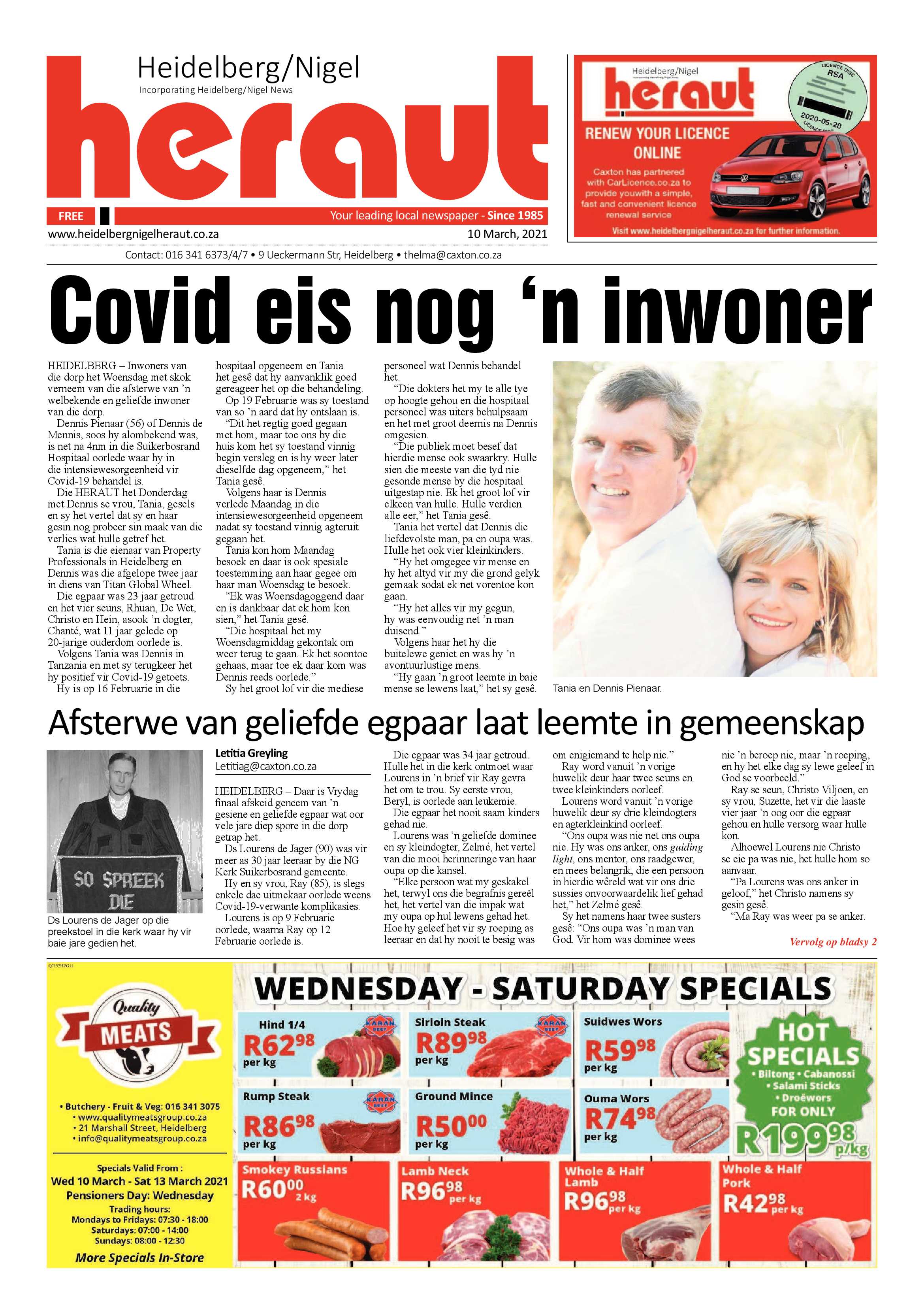 Heidelberg Heraut 10 March 2021 page 1
