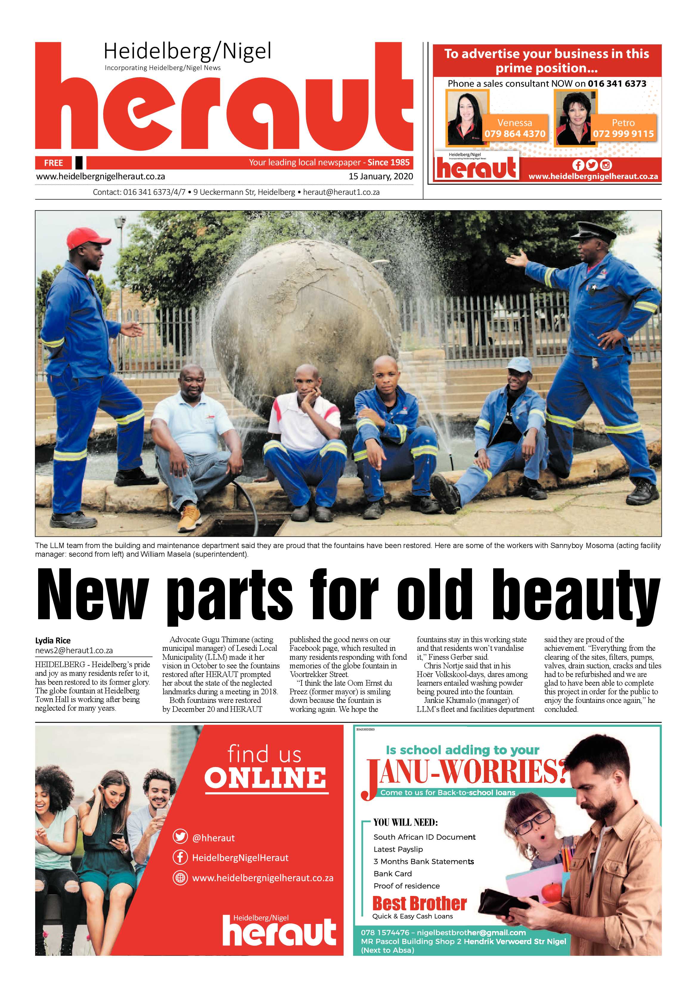 Heidelberg Heraut 15 January 2020 page 1