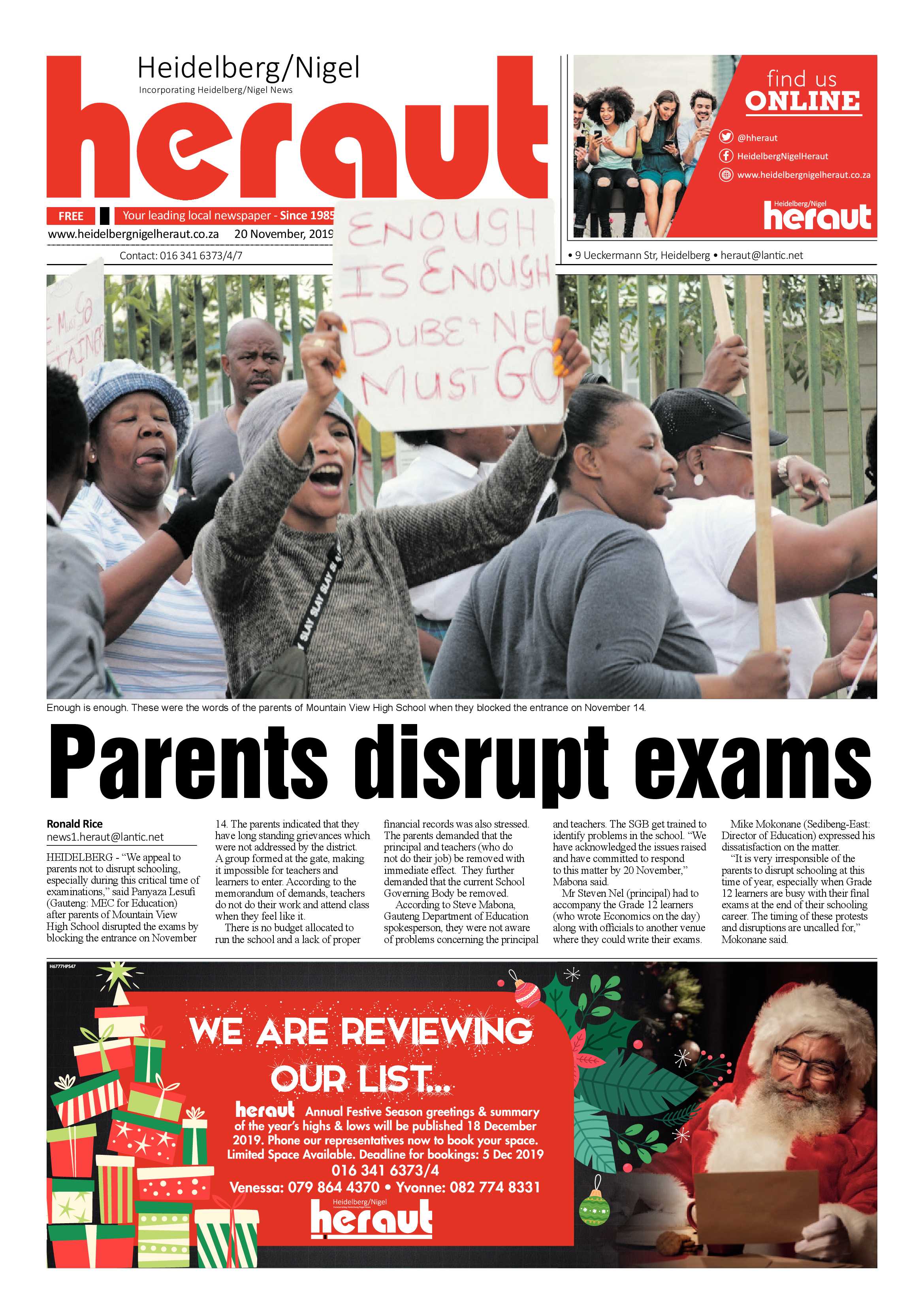 Heidelberg Heraut News 22 November 2019 page 1