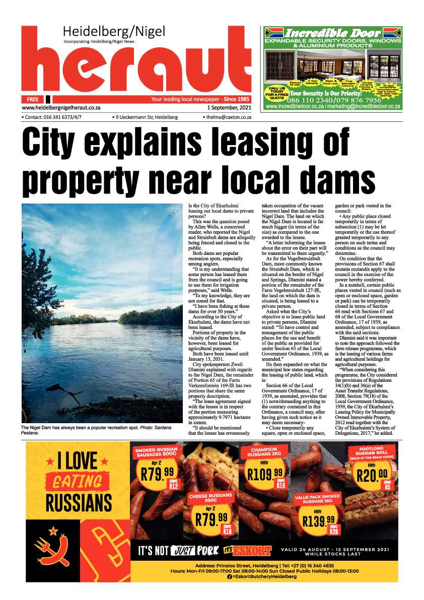 Heidelberg Nigel Herald 01 September 2021 page 1