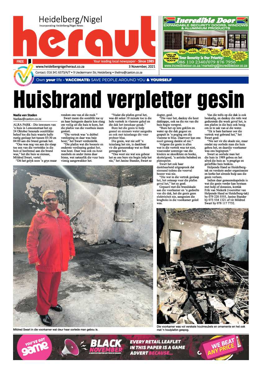 Heidelberg Nigel Herald 03 November 2021 page 1