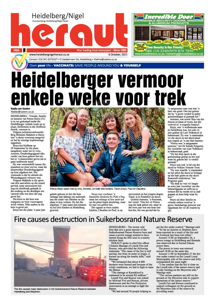 Heidelberg Nigel Herald 06 October 2021 page 1