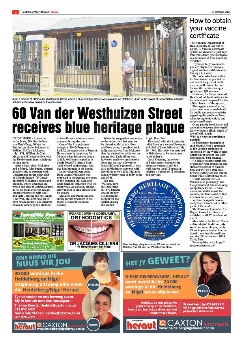 Heidelberg Nigel Herald 13 October 2021 page 2
