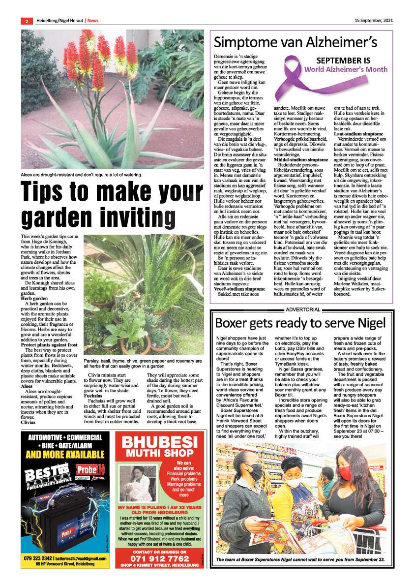 Heidelberg Nigel Herald 15 September 2021 page 2