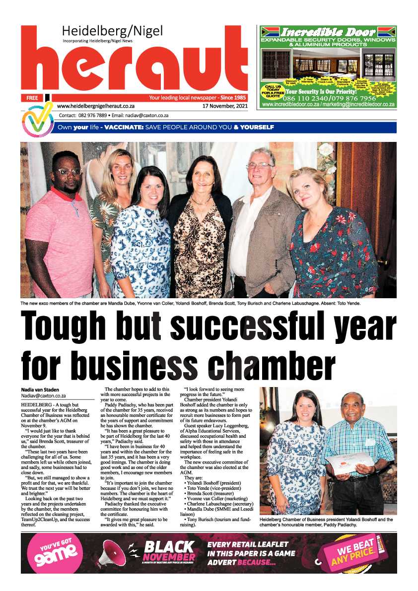 Heidelberg Nigel Herald 17 November 2021 page 1