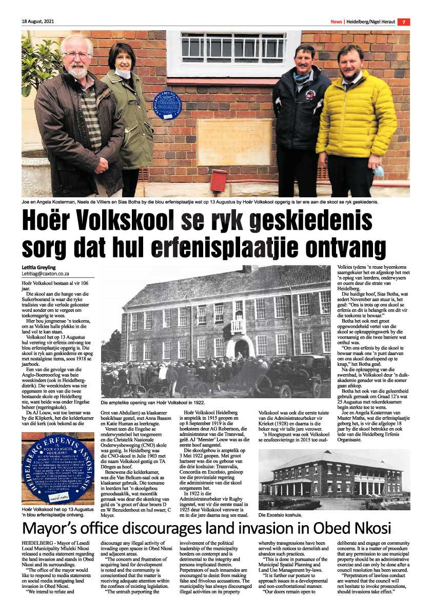 Heidelberg Nigel Herald 18 August 2021 page 7