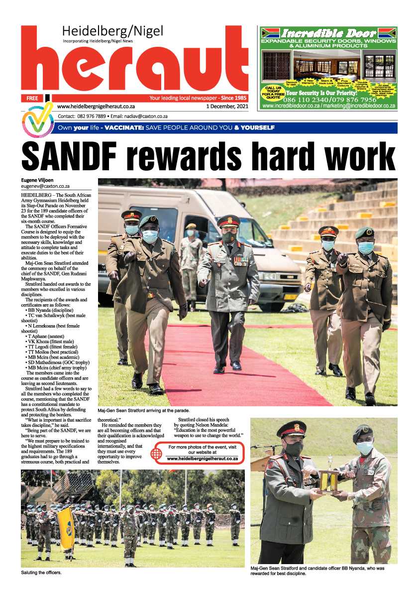 Heidelberg Nigel Herald 1 December 2021 page 1