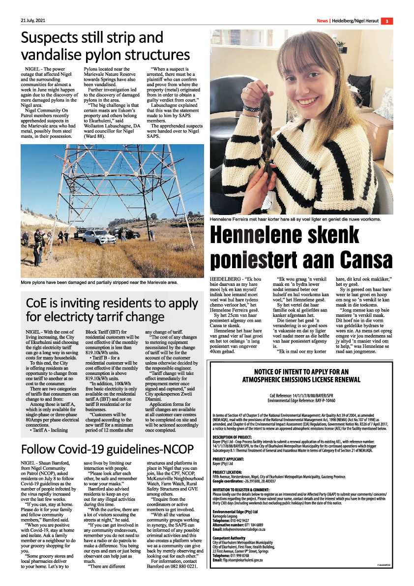 Heidelberg Nigel Herald 21 July 2021 page 3