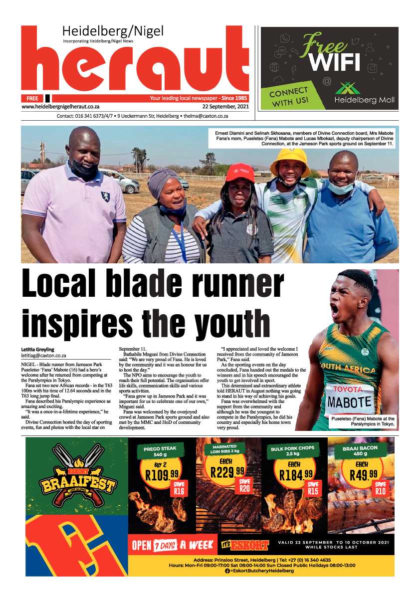 Heidelberg Nigel Herald 22 September 2021 page 1