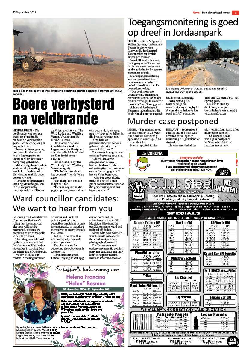 Heidelberg Nigel Herald 22 September 2021 page 3