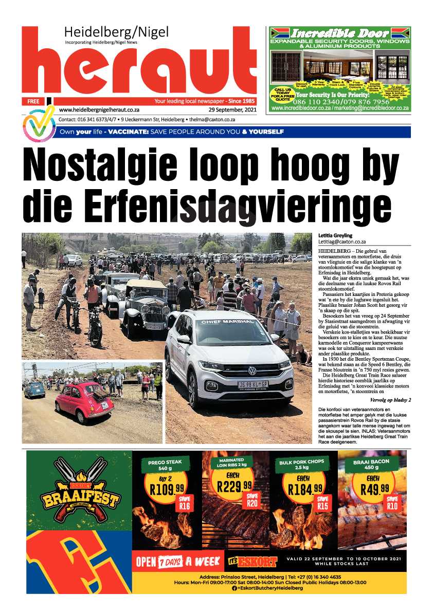 Heidelberg Nigel Herald 29 September 2021 page 1