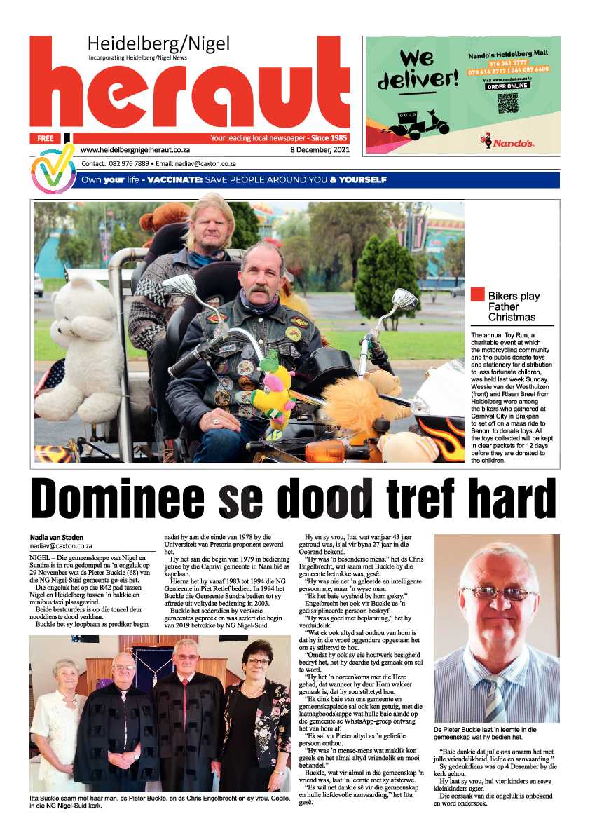 Heidelberg Nigel Herald 8 December 2021 page 1