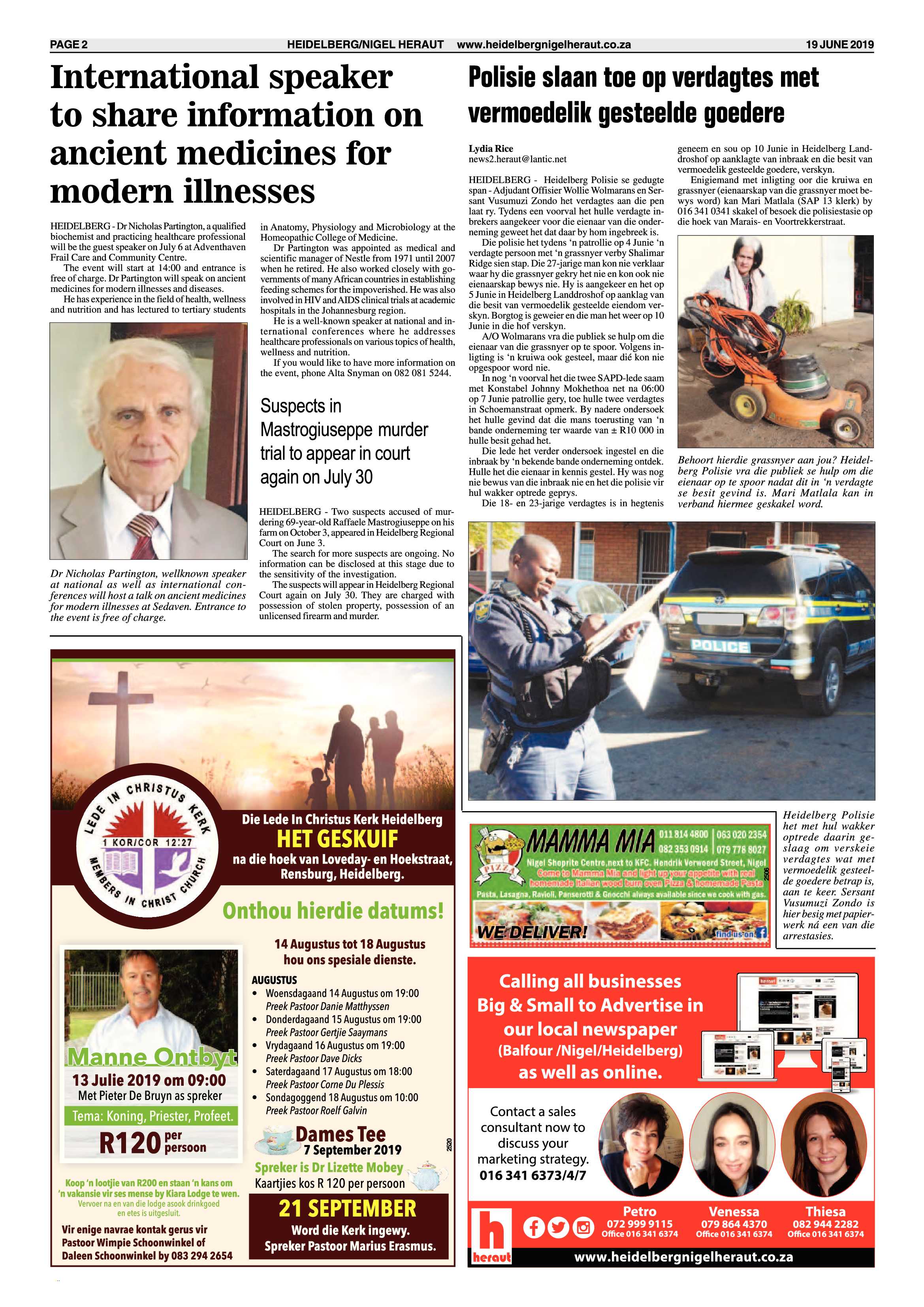 Heidelberg Nigel Heraut 19 June 2019 page 2