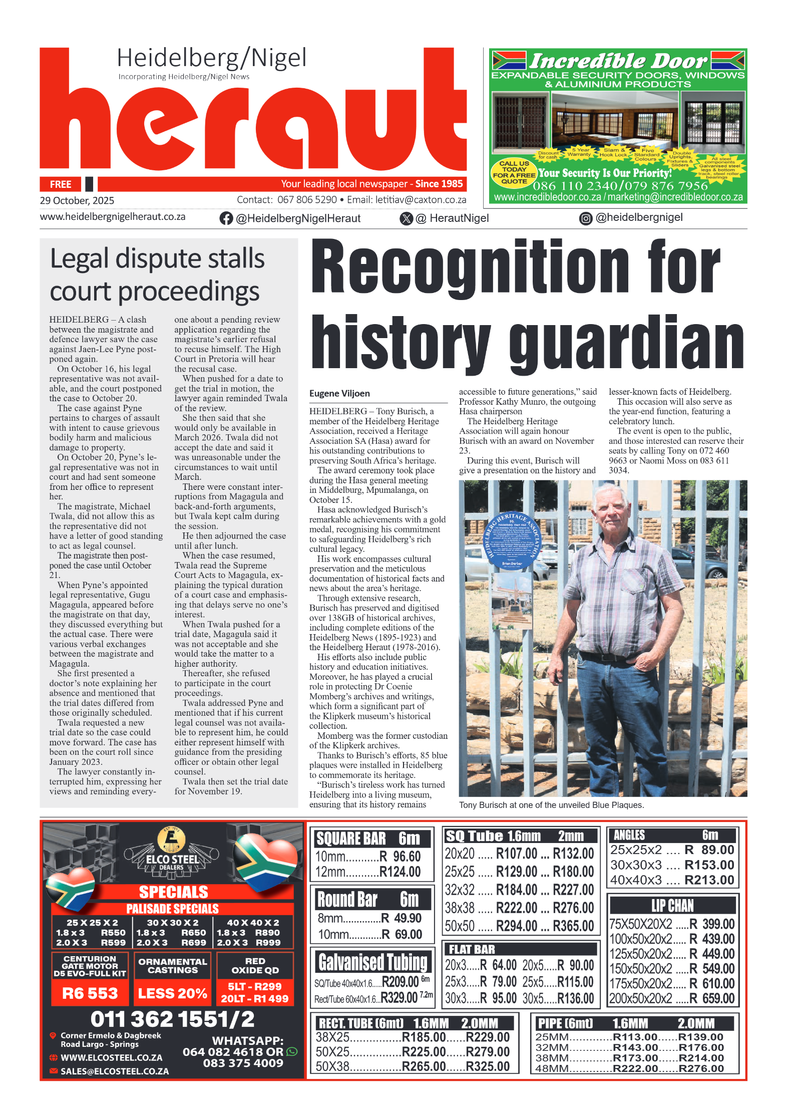 Heidelberg Nigel Heraut 29 October 2025 page 1