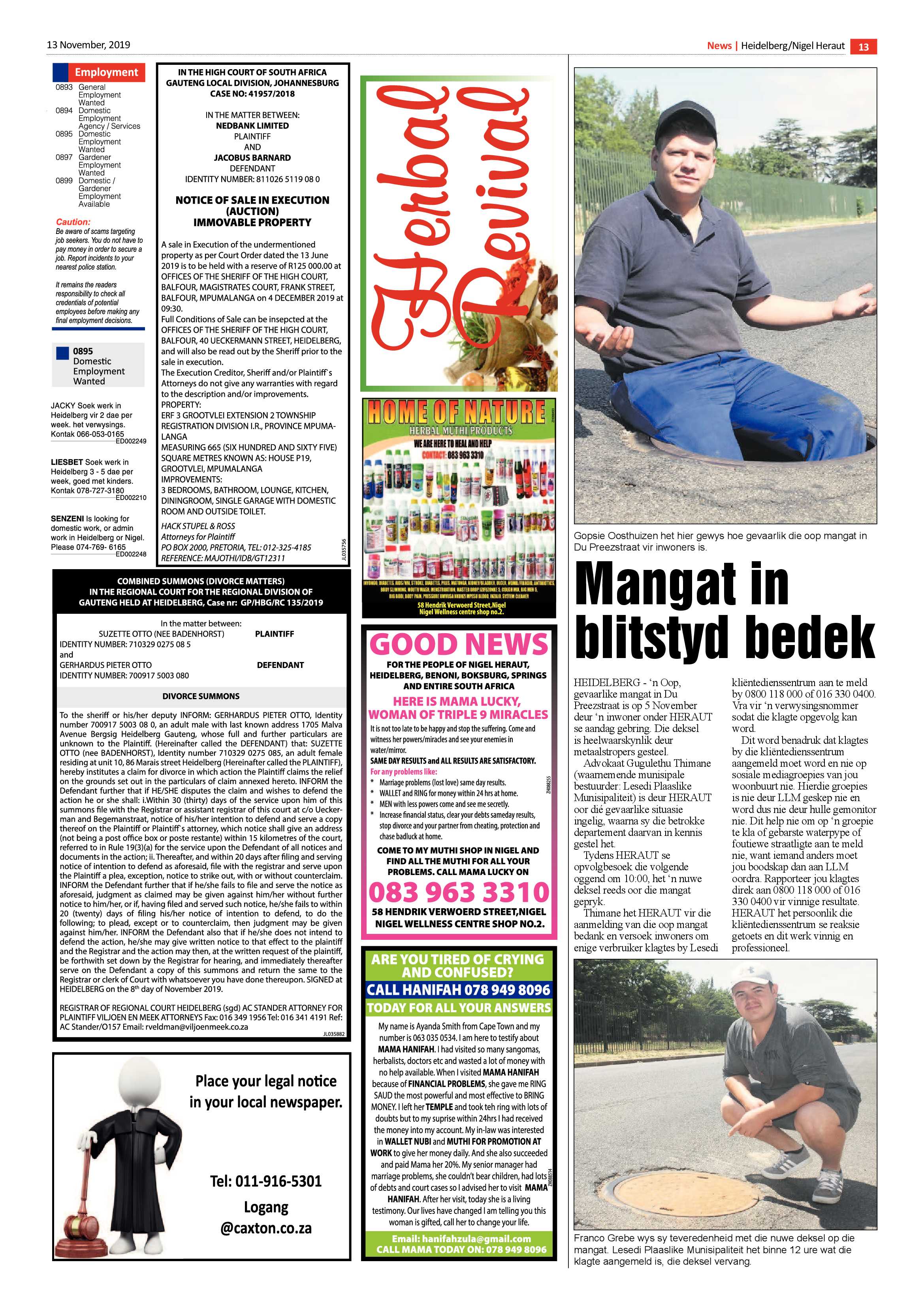 Heidelburg Heraut Nigel 13 November 2019 page 12