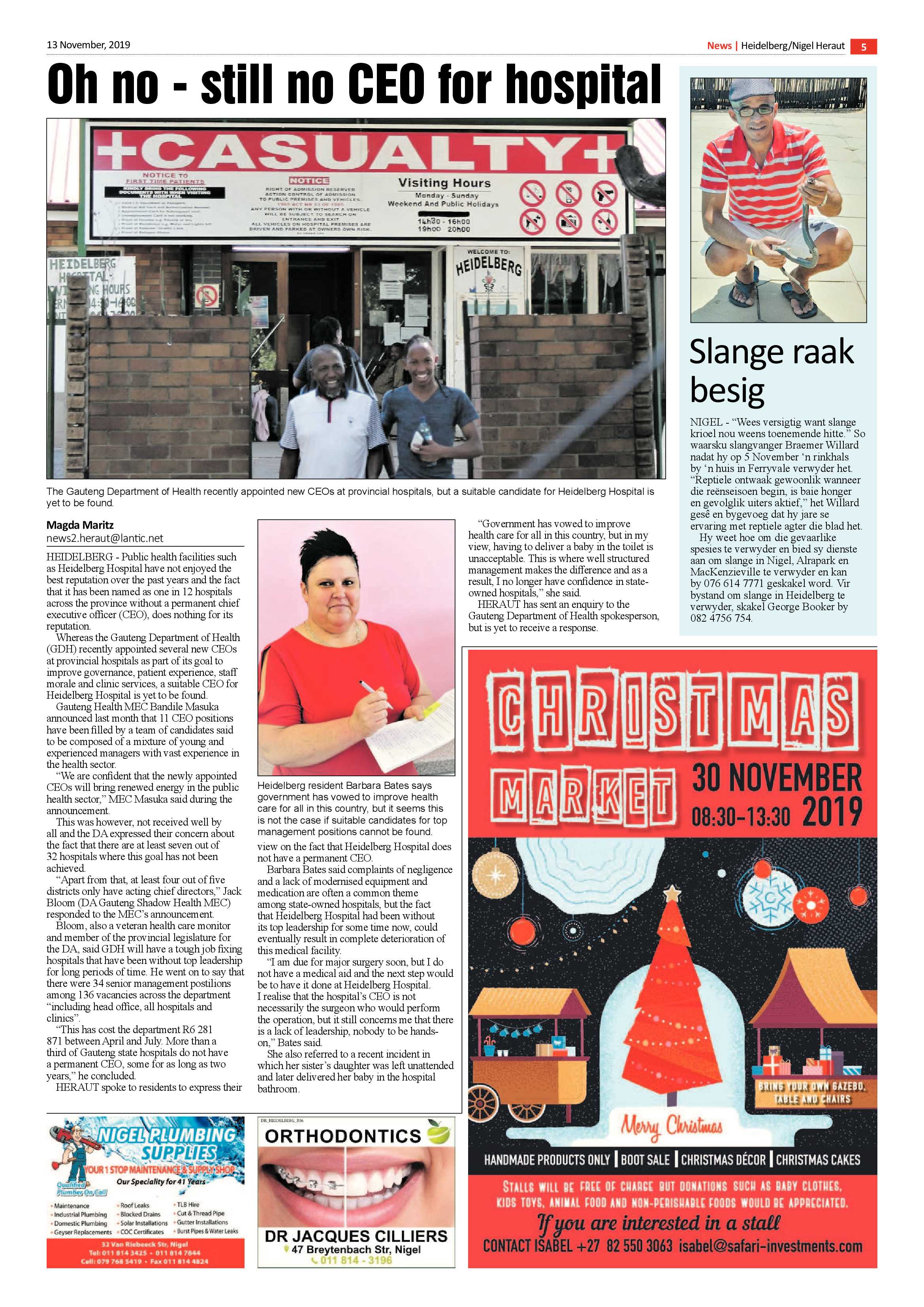 Heidelburg Heraut Nigel 13 November 2019 page 5