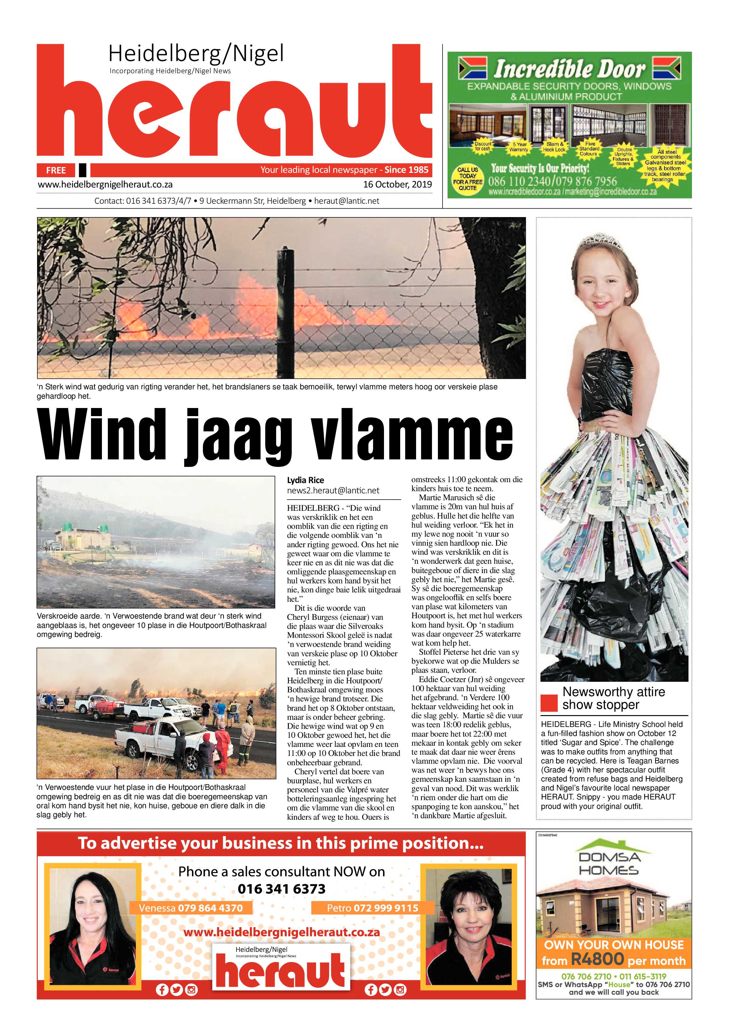 Heidelburg Heraut Nigel 16 October 2019 page 1