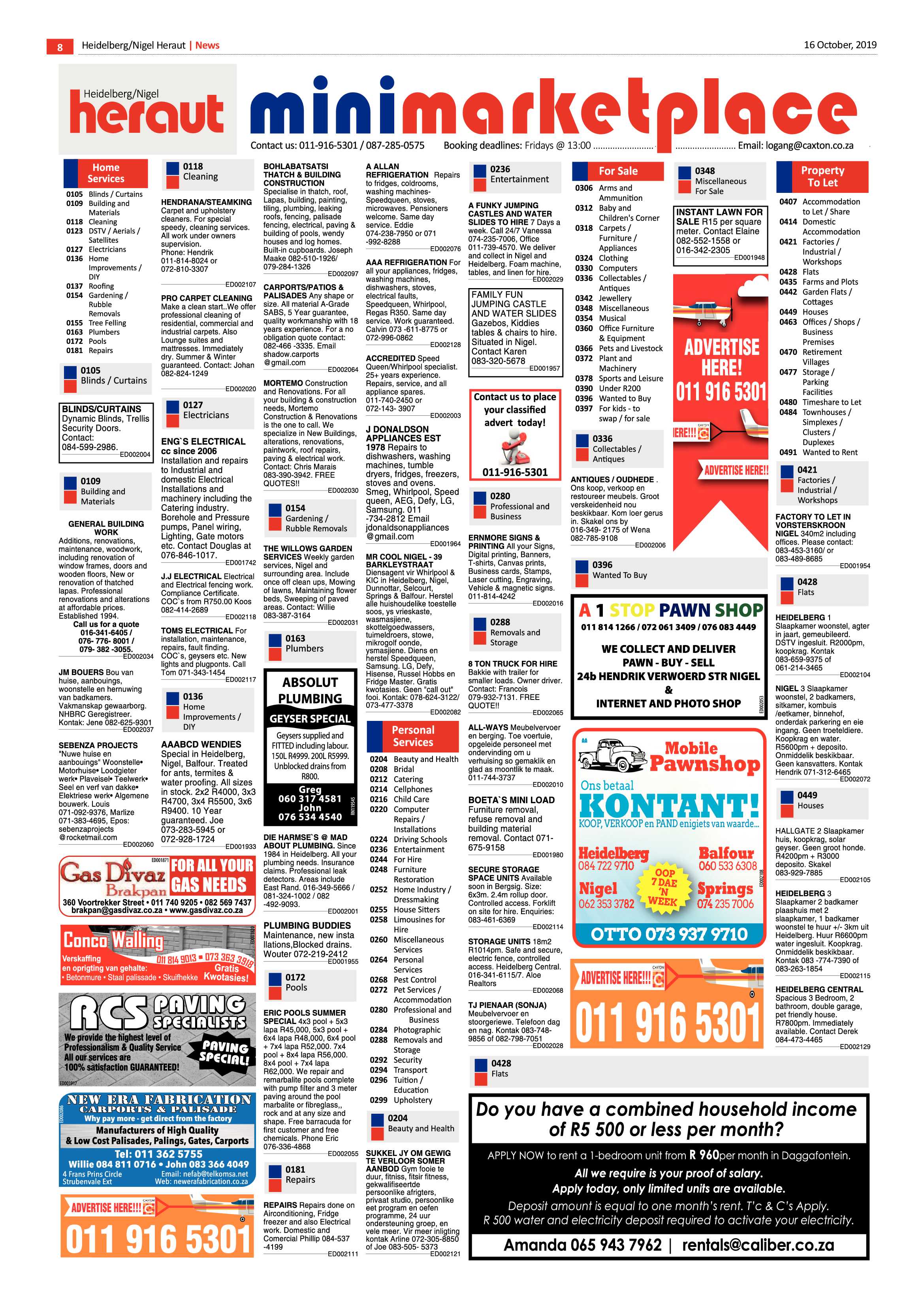 Heidelburg Heraut Nigel 16 October 2019 page 8