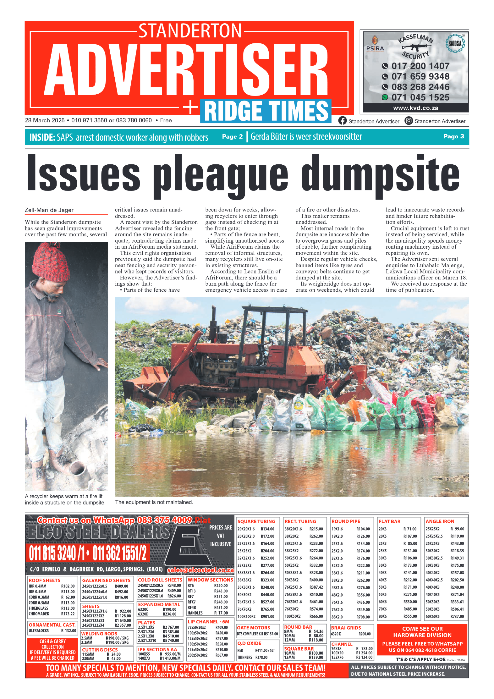 Standerton Advertiser 28 March 2025 page 1