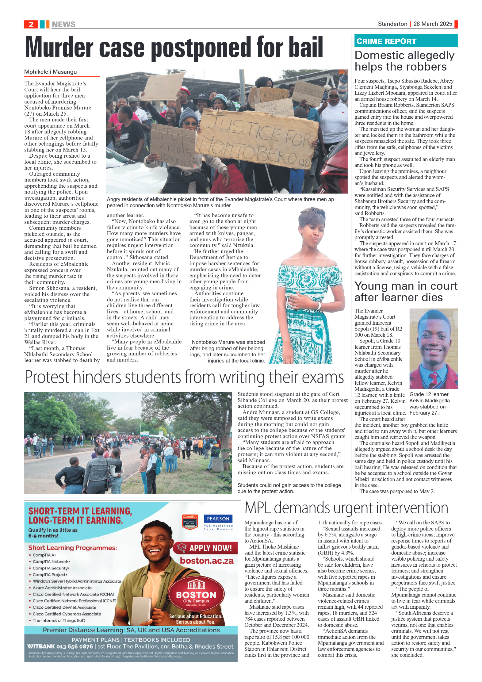 Standerton Advertiser 28 March 2025 page 2